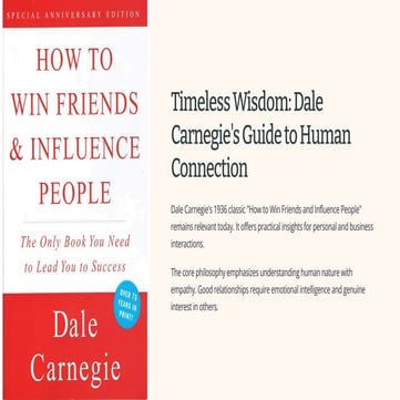 Timeless Wisdom: Dale Carnegie's Guide to Human Connection | PDF