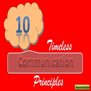 10 Alltime great principles for Effective Communication by manpreet singh digital