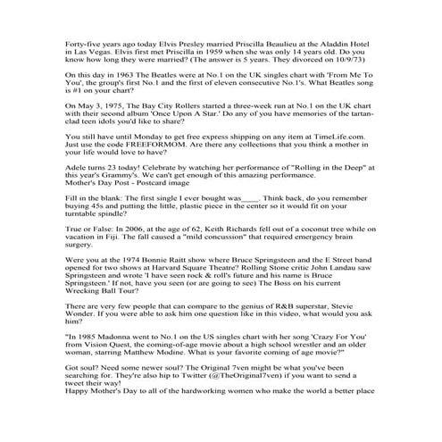 Time Life facebook posts