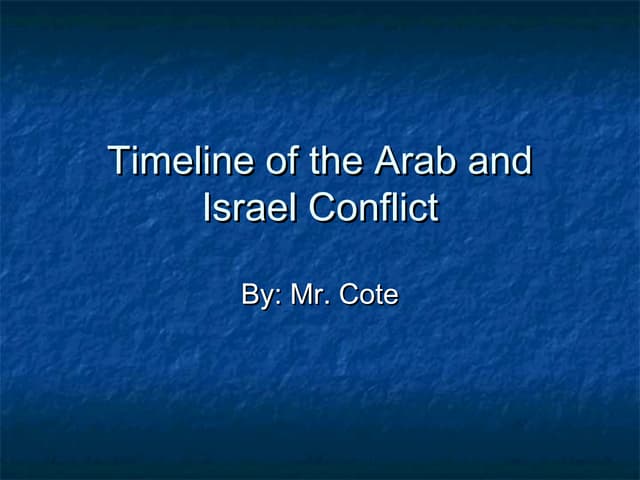 Arab And Israel | PPT