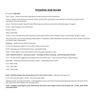 Timeline and script draft