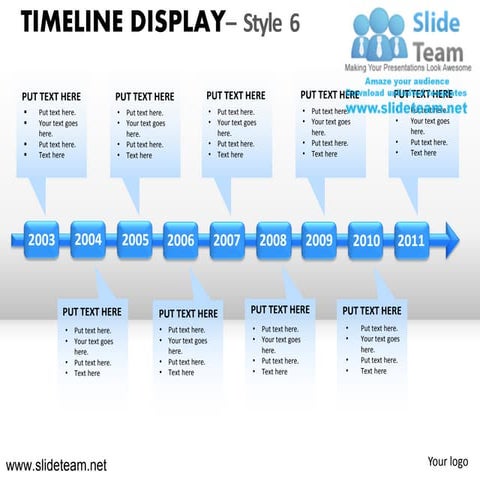 Timeline display design 6 powerpoint ppt templates.