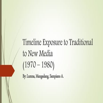 1970-1980 Timeline exposure