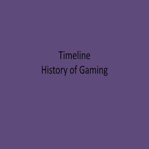 Timeline history of gaming