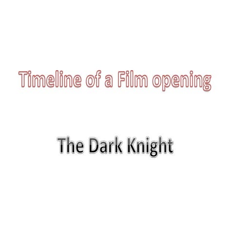 Timeline of a film opening
