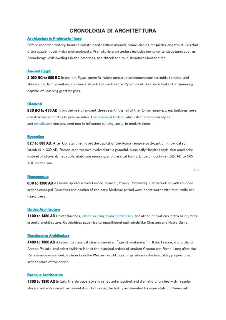 timeline of architecture timeline of architecture