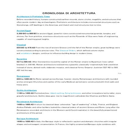 Timeline of architecture
