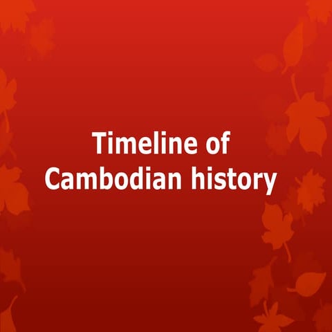 Timeline of cambodian history
