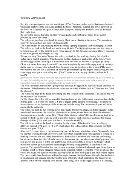 Timeline of proposal
