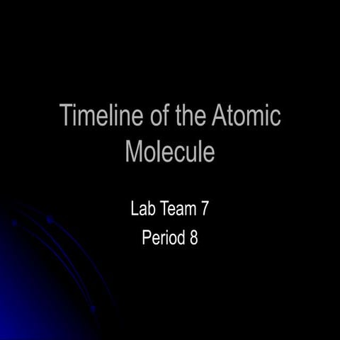 Timeline of the atomic molecule