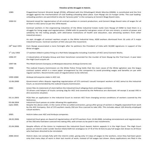 Timeline of the Struggle in ACC Jamul | PDF