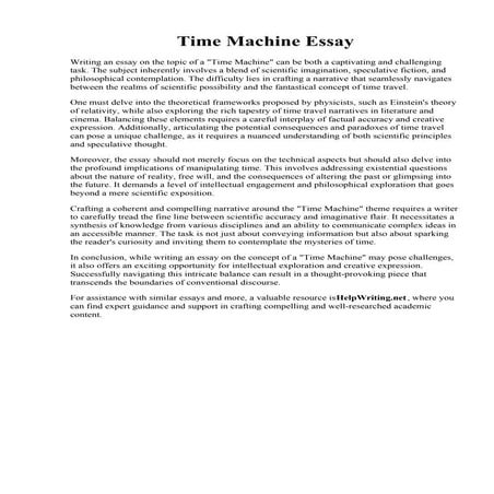 time machine essay 150 words