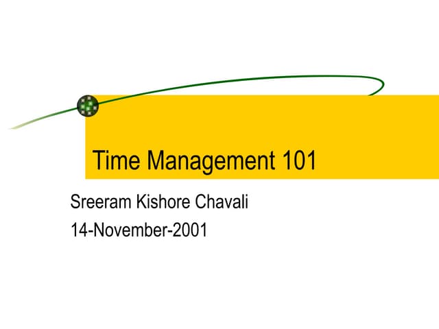 Time Management 101