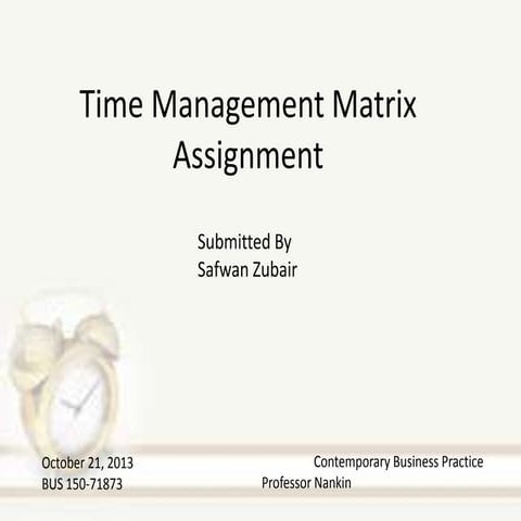 Time Management Matrix