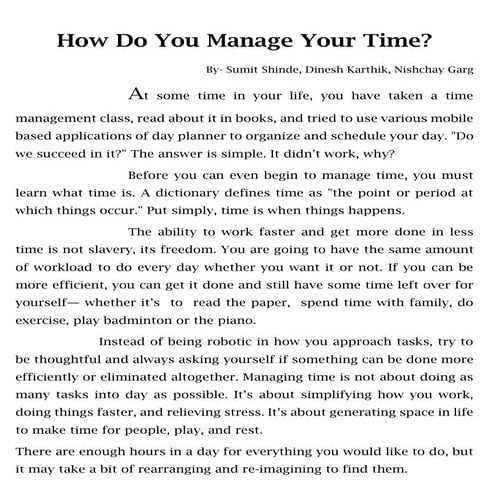 Time management