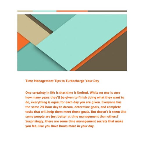 Time Management Tips to Turbocharge Your Day