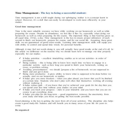 Time management for students | PPTX
