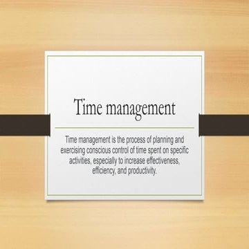 Time management.....easy to present | PPTX