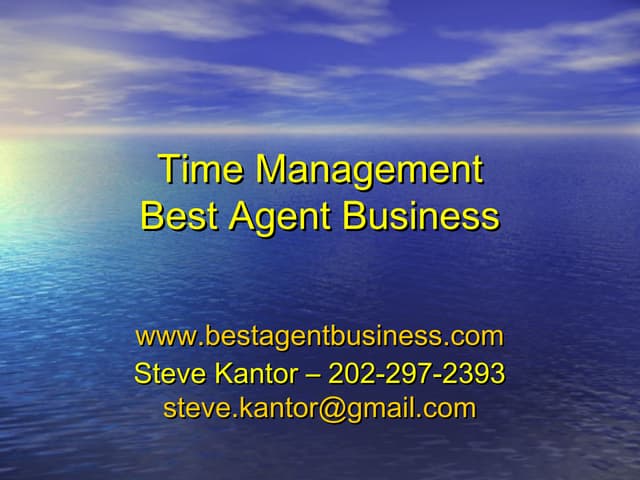 Time management   best agent business