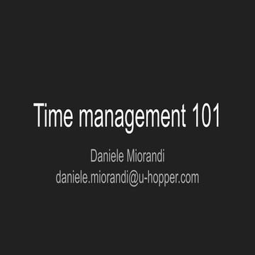Time Management 101