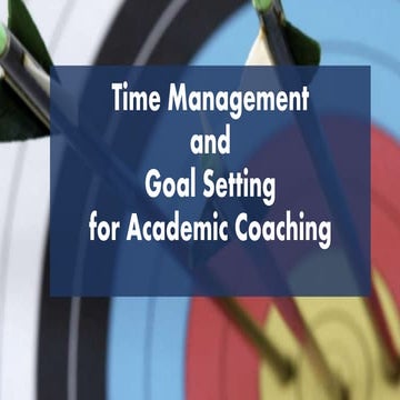 Time management and goal setting