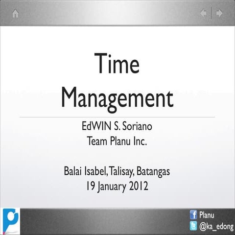 Time management and goal setting (01 19-2013)