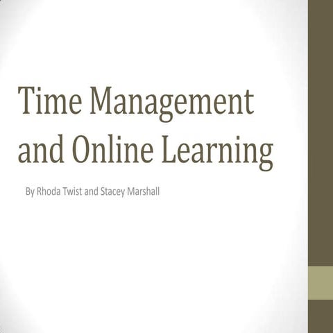 Time management and online learning