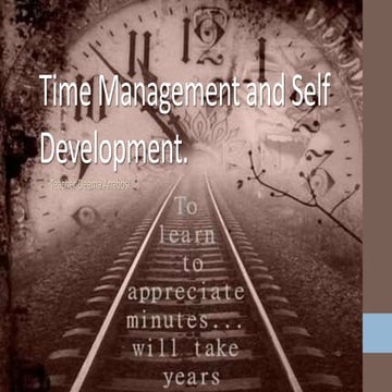 Time management and self development