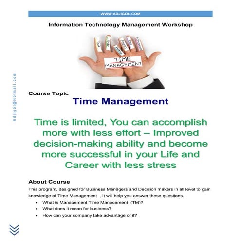 Time management course outlook