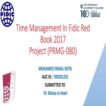 Time management in fidic red book 2017(prmg080 project)