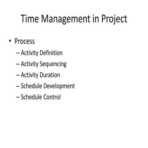 Time management in project