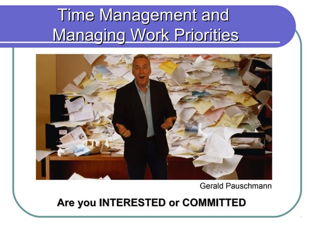 Time management managing work priorities for supervisors