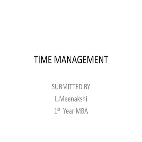 Time management (ppt)
