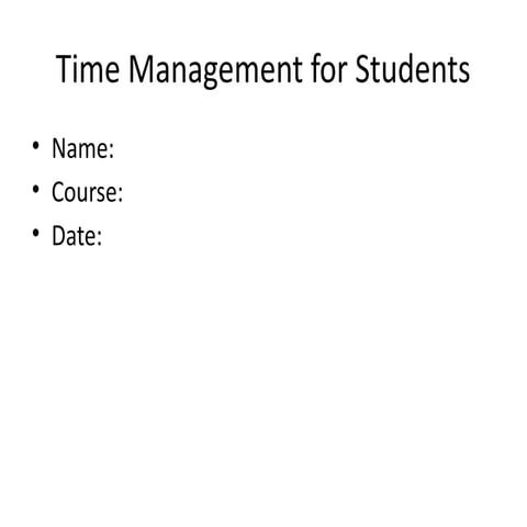 Effective Time Management Skills for Students and Academic Success | PPTX