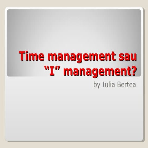 Time management sau 