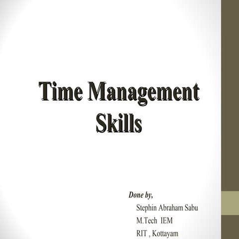 Time management skills