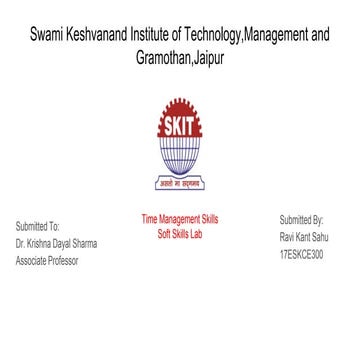 Time management skills( Management of Time)