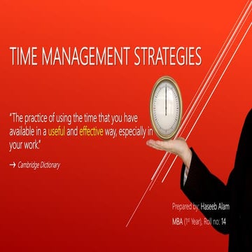 Time Management Strategies - Presentation (Personality Development)