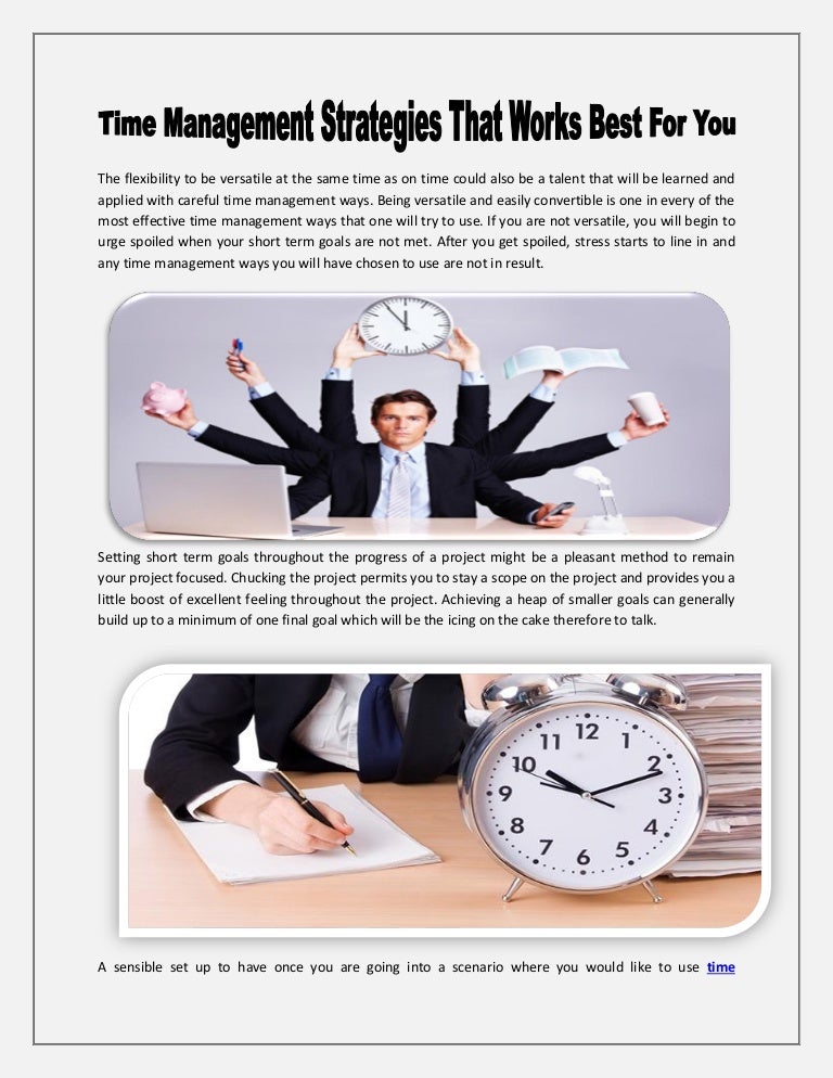 Time management strategies that works best for you