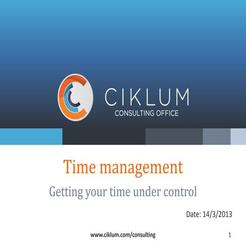 Time management training (Vadim Tikanov Ciklum)