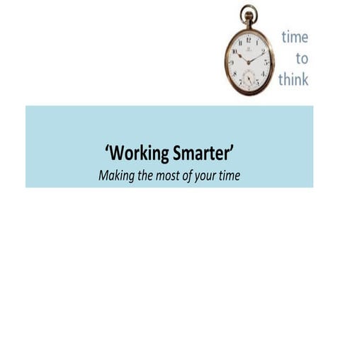  Time management working smarter