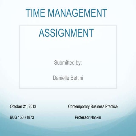 Time managment assignment