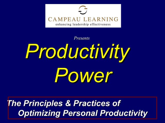 Time Management - Basic Course