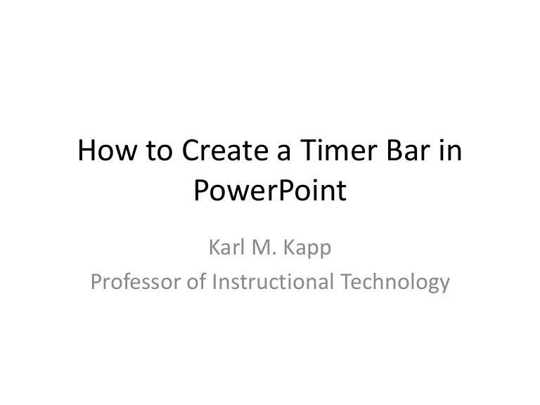 Creating a Timer Bar on PowerPoint to Count Down Time