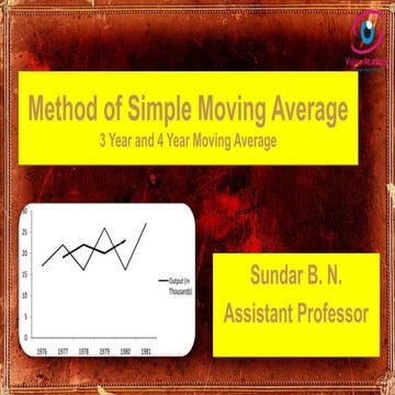 Time Series Analysis - Method of Simple Moving Average 3 Year and 4 Year Movi...
