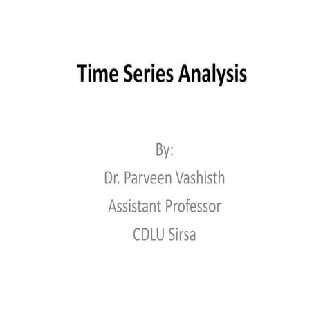 Time series analysis