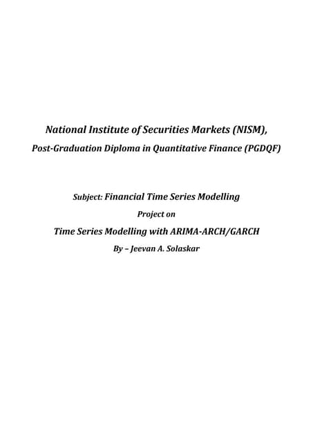 Time series modelling  arima-arch
