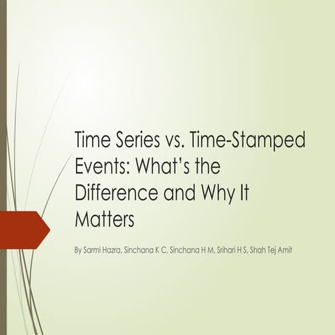 Time Series vs Timestamped Events : What’s the Difference and Why It Matters
