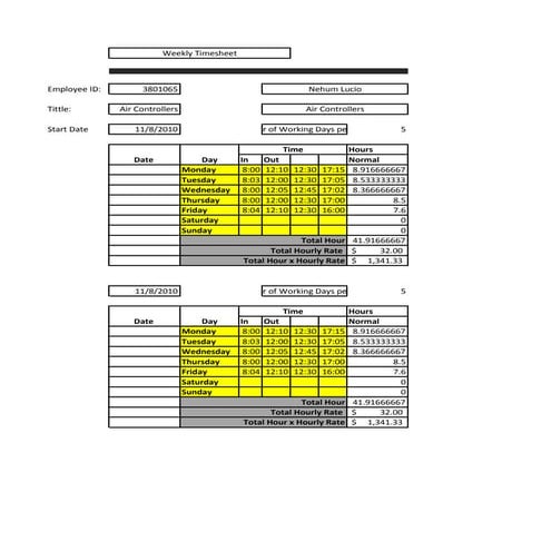 January time sheet | DOC