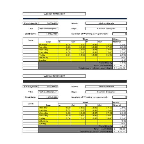 January time sheet | DOC